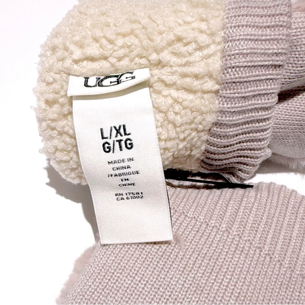 UGG Pink Lush Faux Fur Mittens NWT